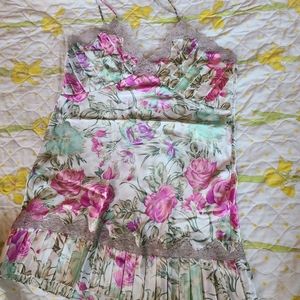 Victoria’s Secret Vintage Gold Label Bright Colorful Floral Print Slip Nightgown